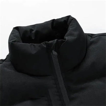 Printed Padded Stand-Up Collar Jacket
