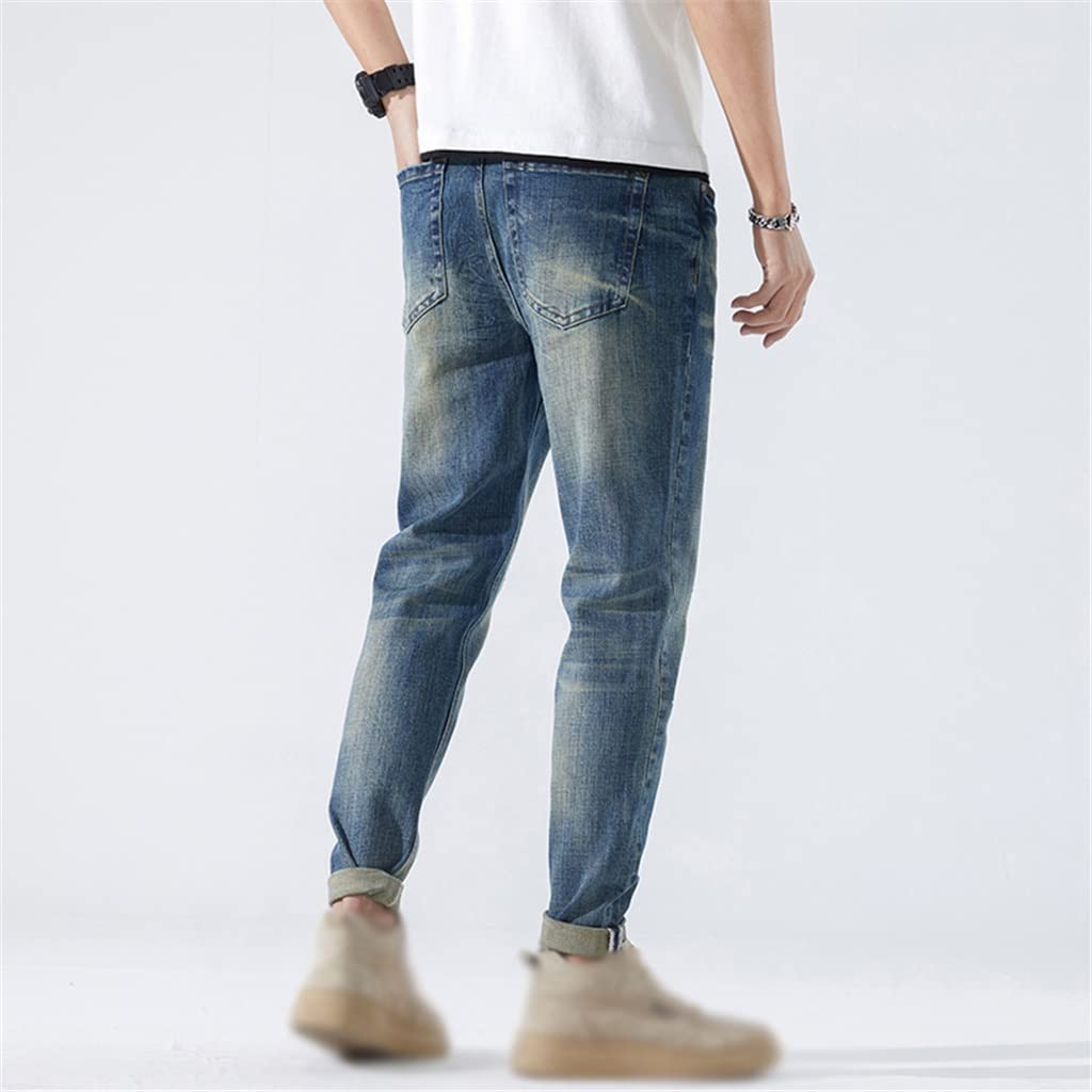 Slim Fit Distressed Ripped Jeans