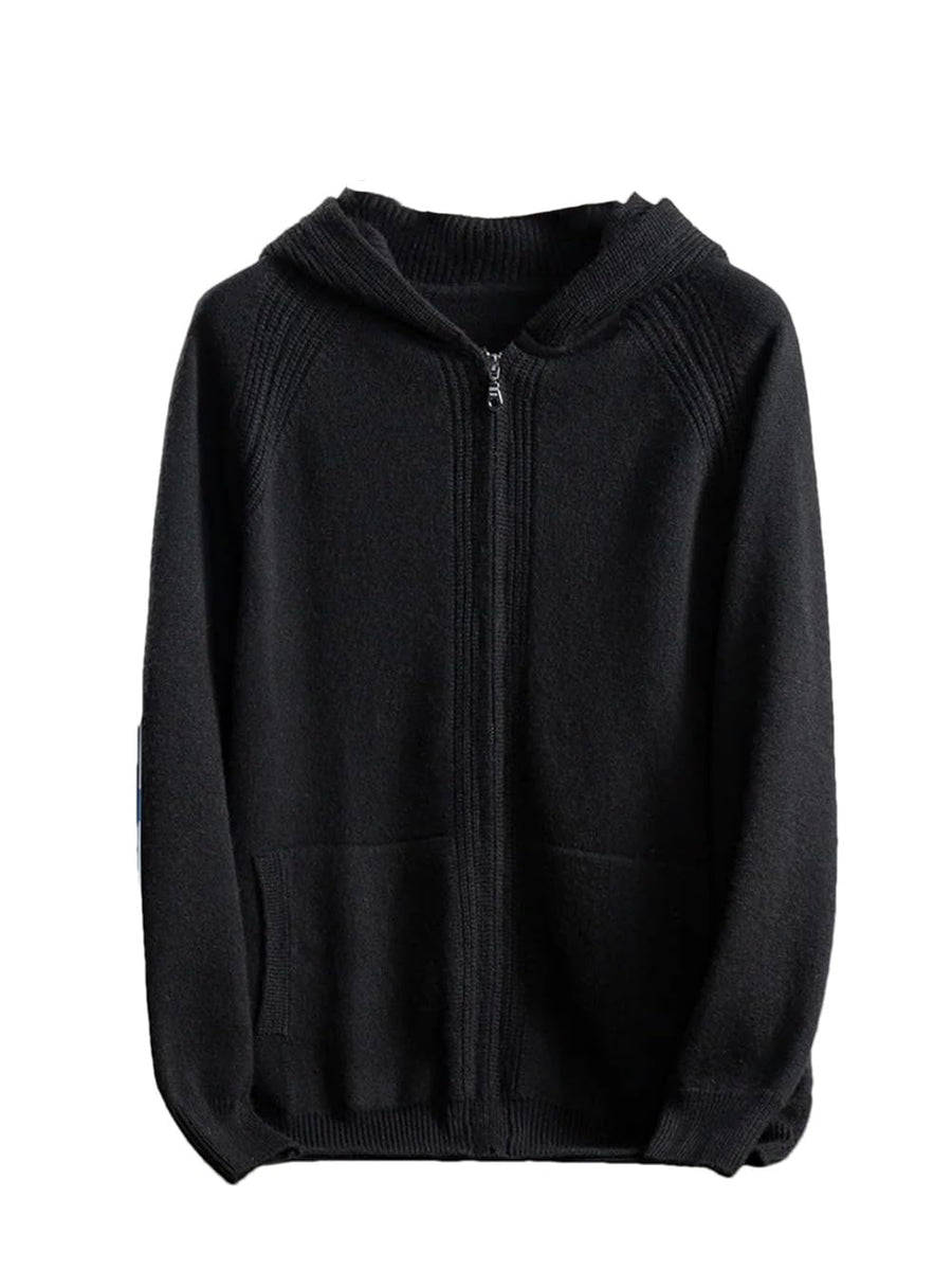 Cashmere Zip Hoodie Cardigan