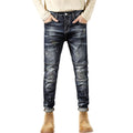 Slim Fit Distressed Patchwork Jeans