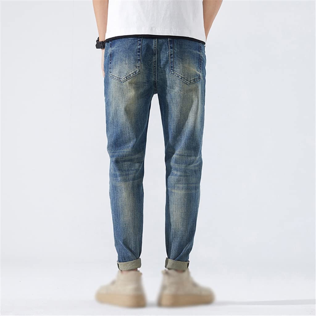 Slim Fit Distressed Ripped Jeans