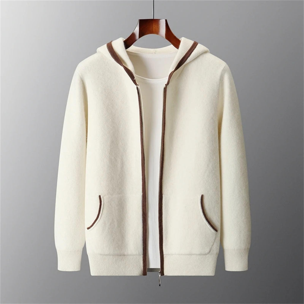 Cashmere Zip Hoodie Cardigan