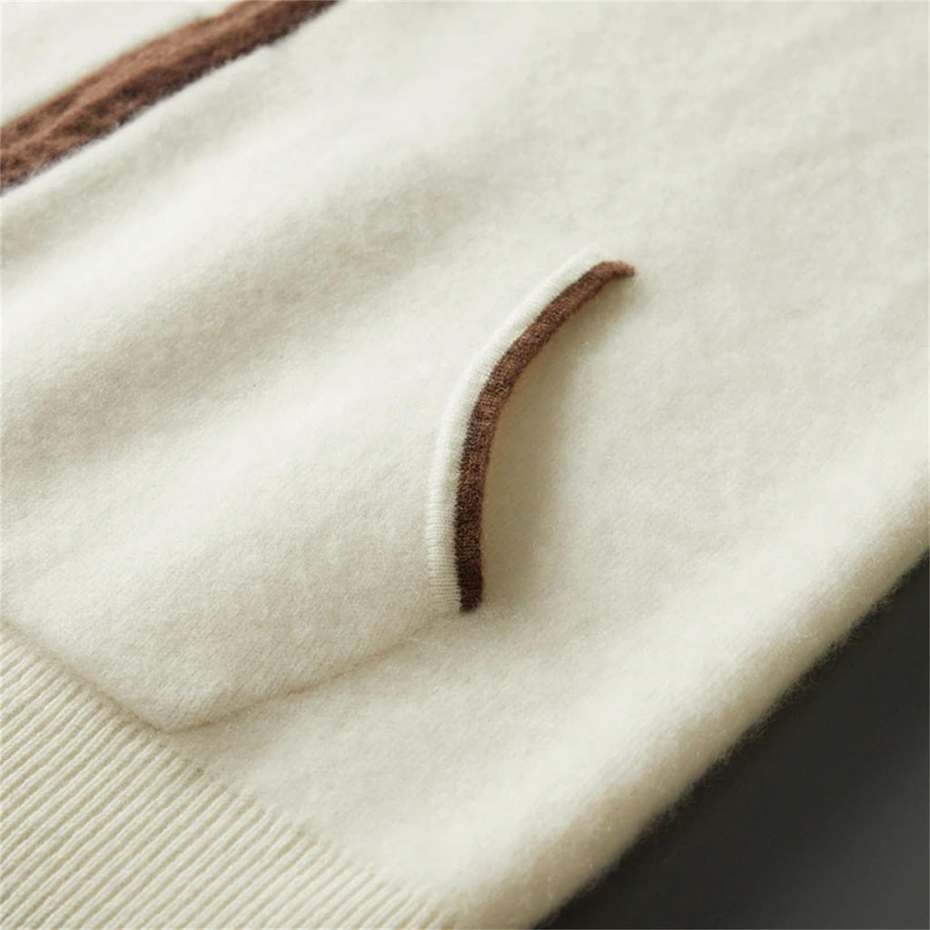 Cashmere Zip Hoodie Cardigan
