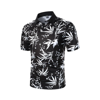 Leaf Print Short-Sleeve Shirt