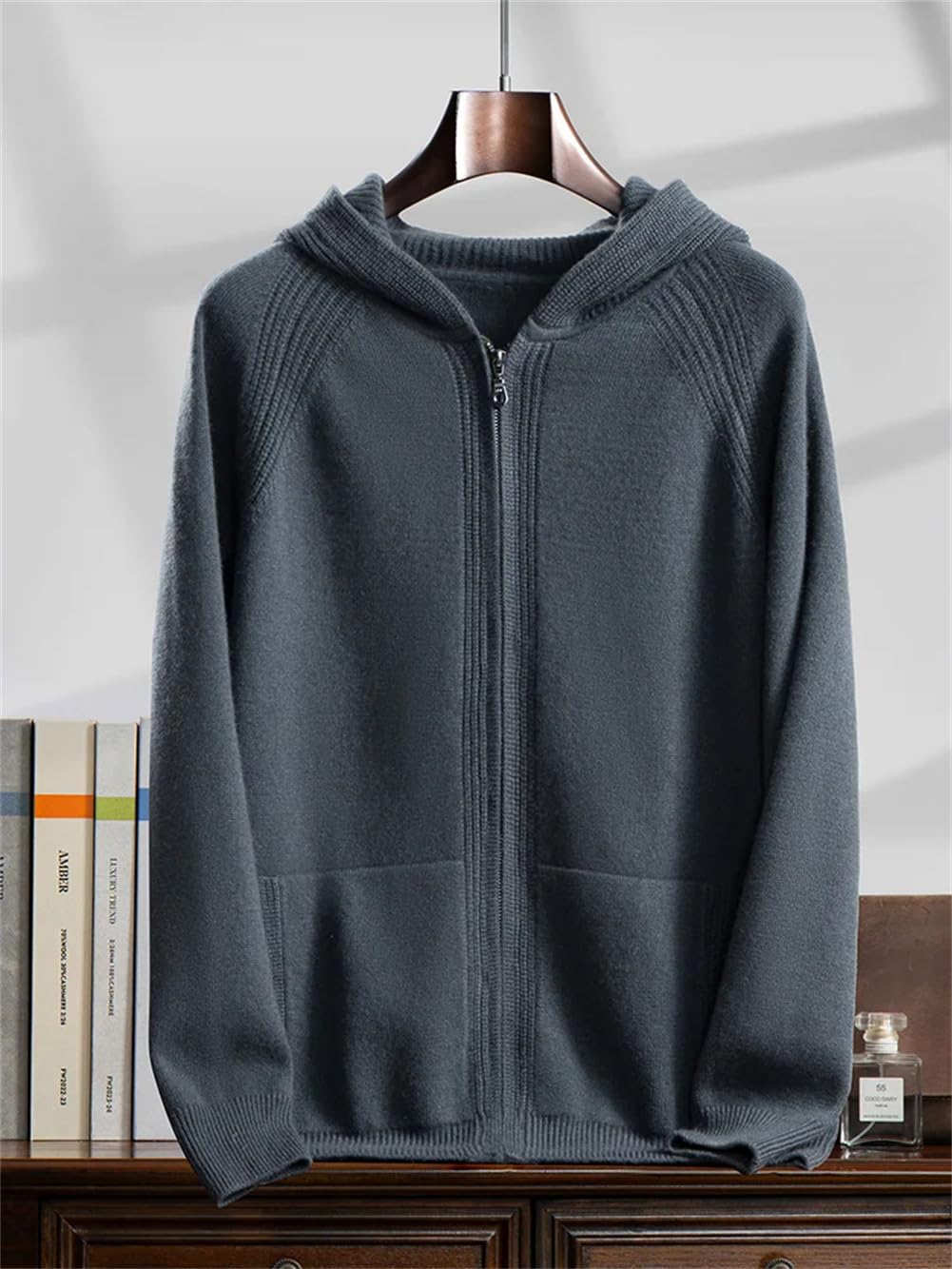 Cashmere Zip Hoodie Cardigan
