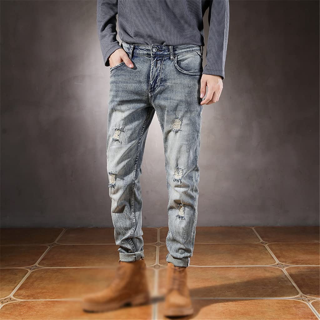 Slim Straight Distressed Jeans