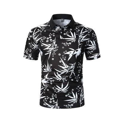 Leaf Print Short-Sleeve Shirt