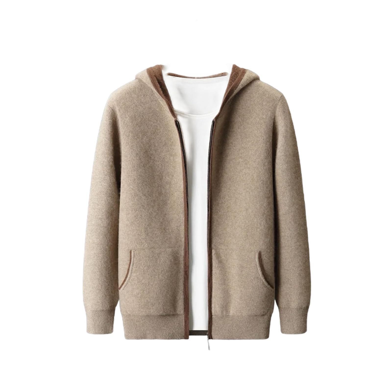 Cashmere Zip Hoodie Cardigan