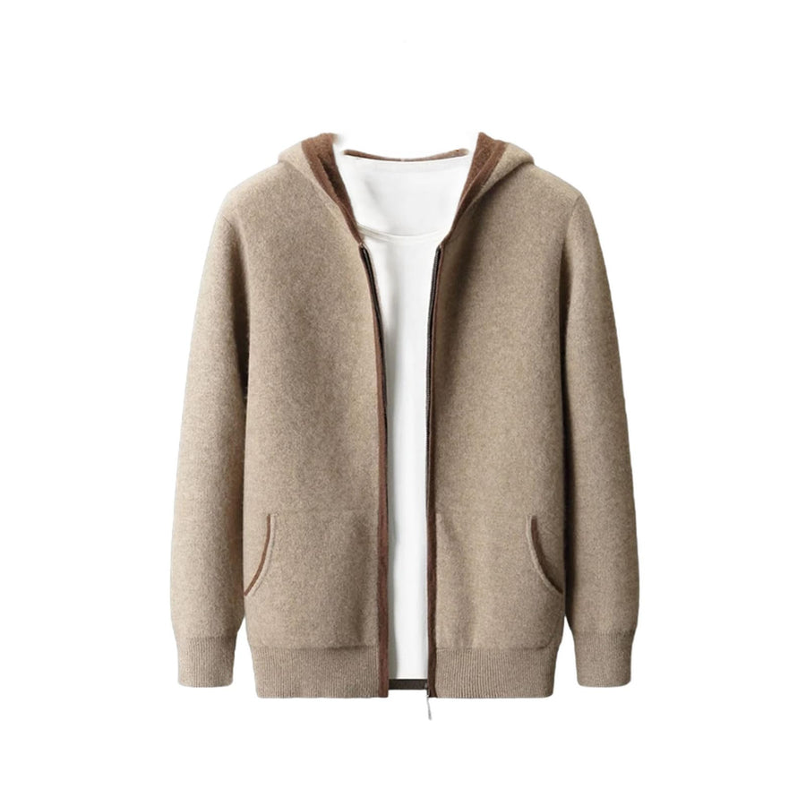 Cashmere Zip Hoodie Cardigan
