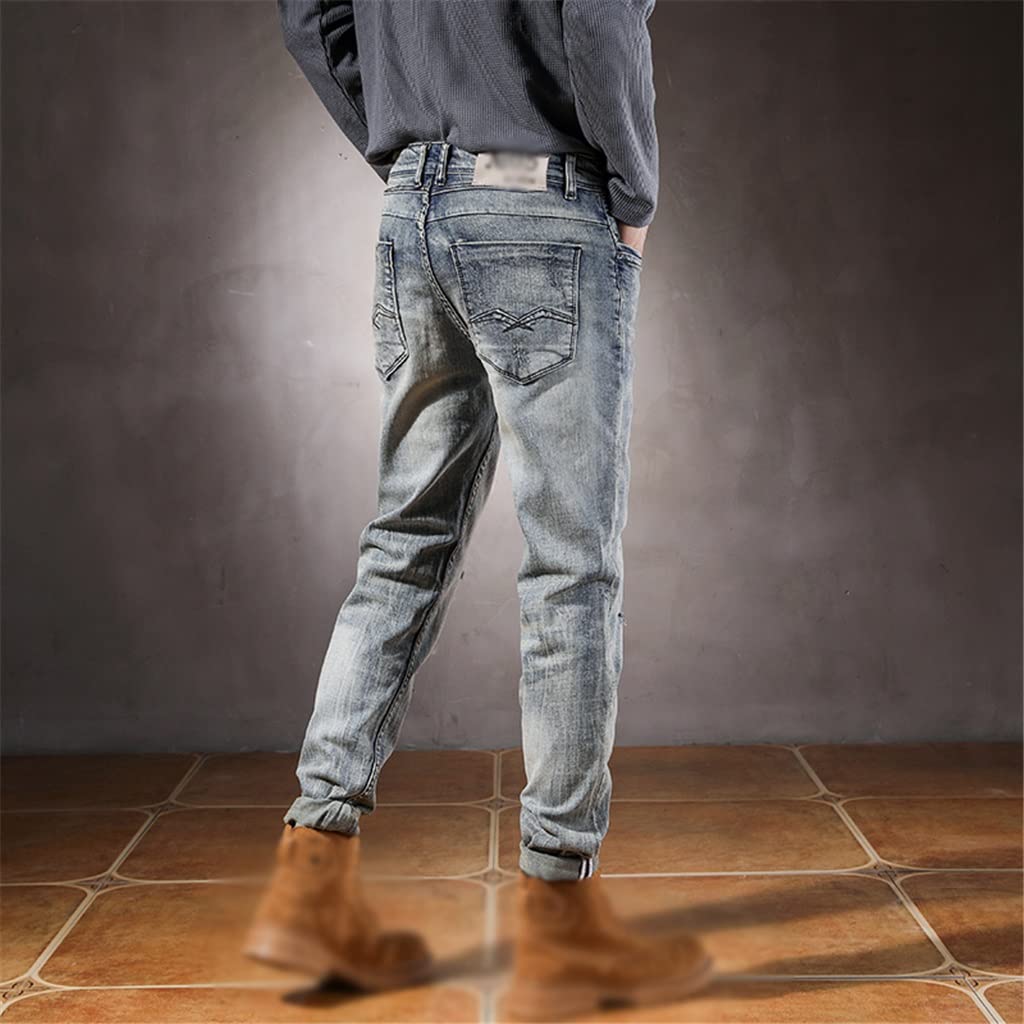 Slim Straight Distressed Jeans