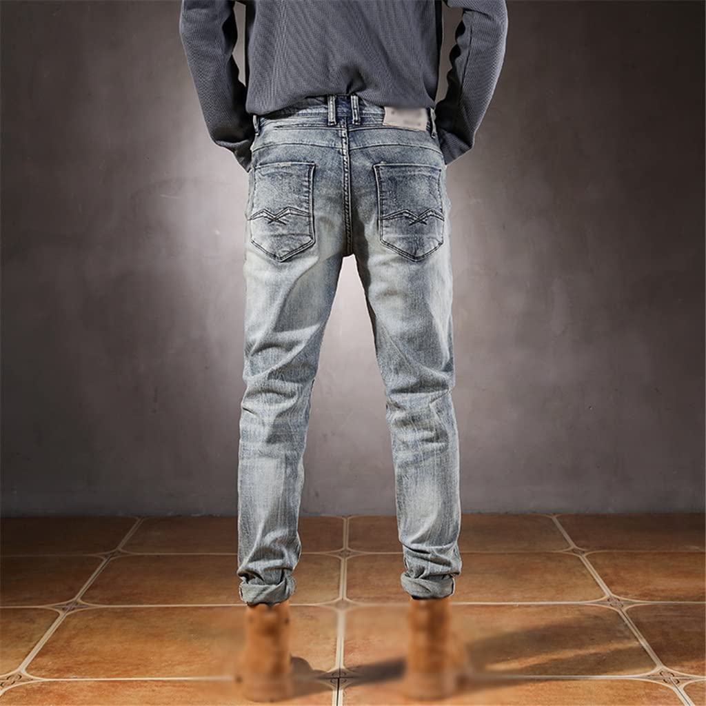 Slim Straight Distressed Jeans