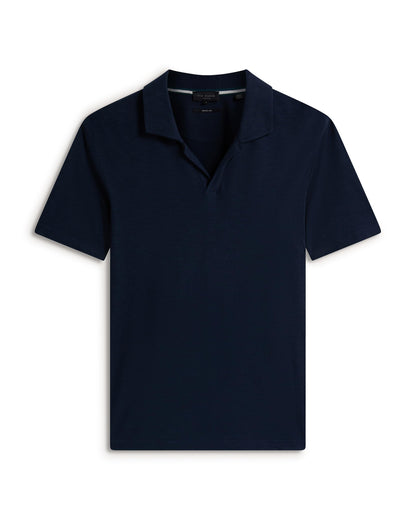 Linen Blend Johnny Collar Polo