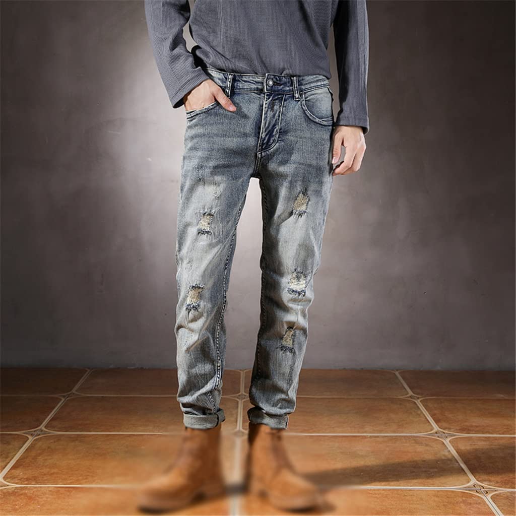 Slim Straight Distressed Jeans