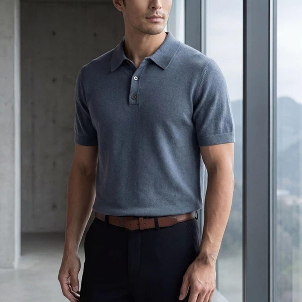 Pure Cashmere Short-Sleeve Polo