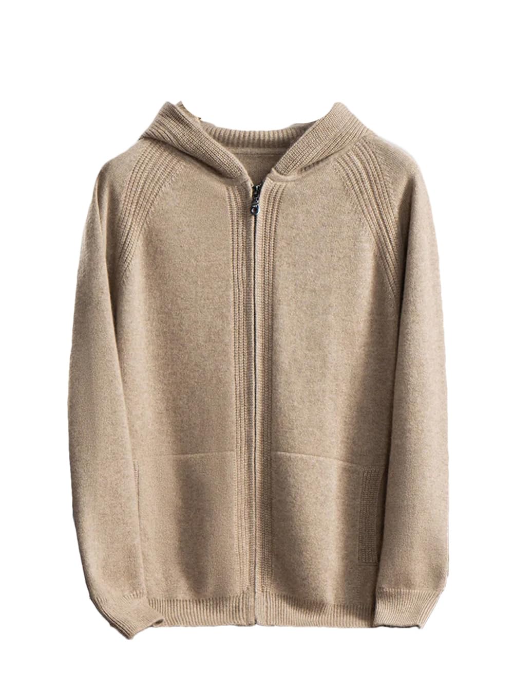 Cashmere Zip Hoodie Cardigan