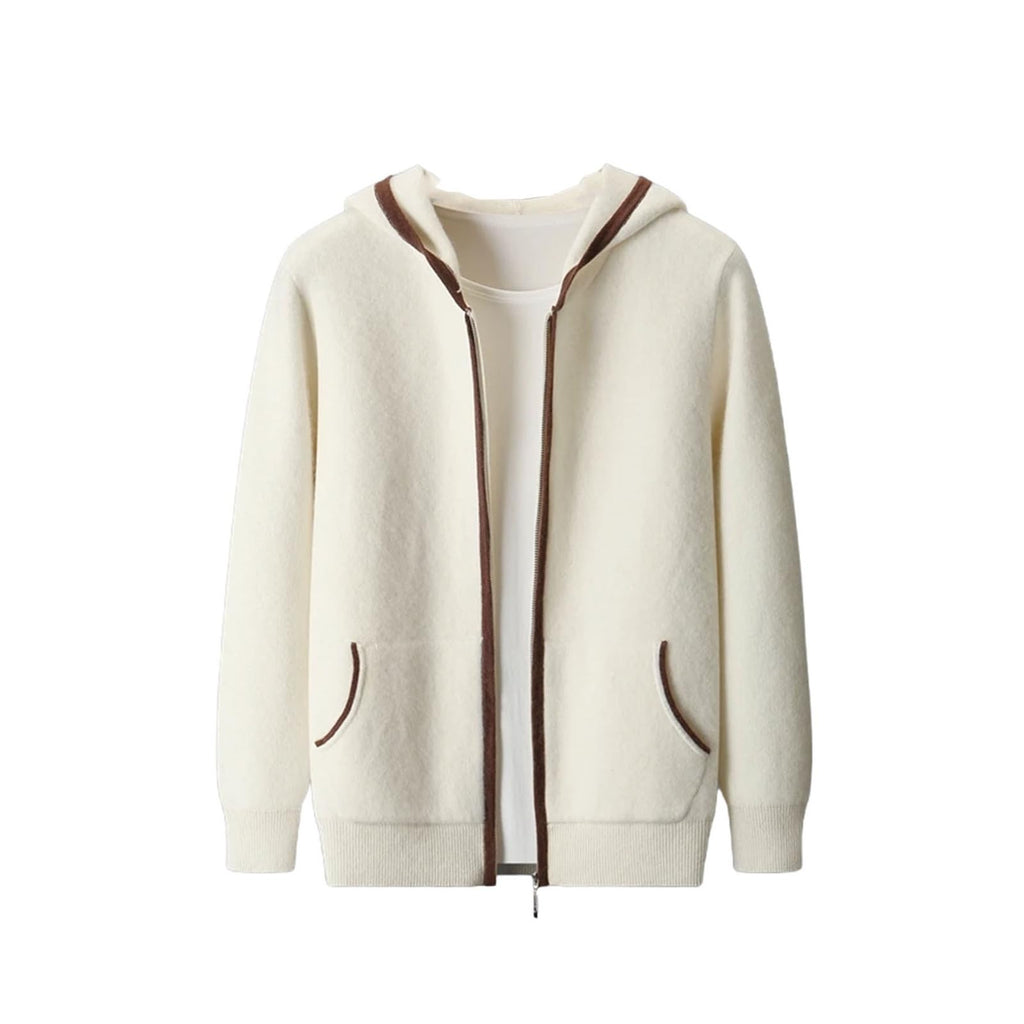 Cashmere Zip Hoodie Cardigan