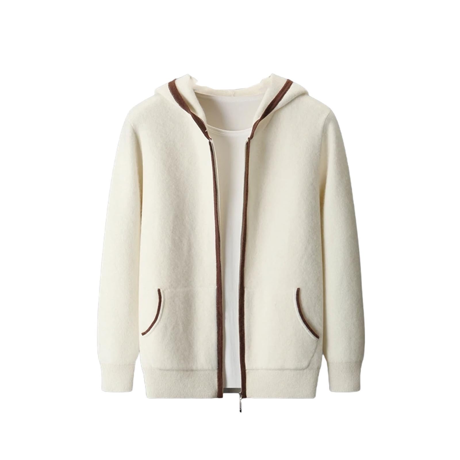 Cashmere Zip Hoodie Cardigan