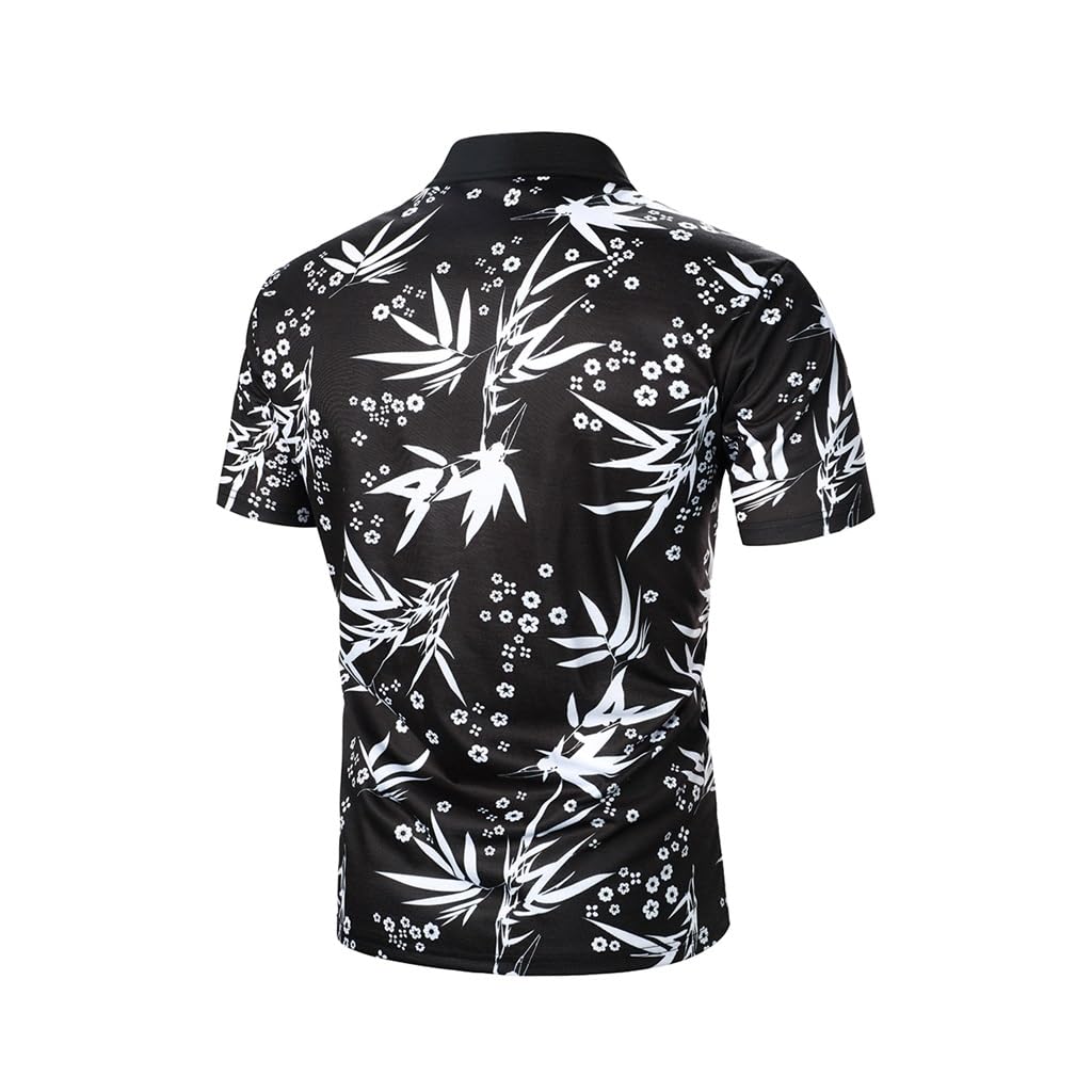 Leaf Print Short-Sleeve Shirt