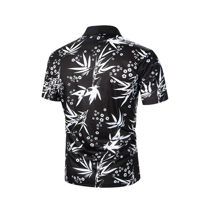 Leaf Print Short-Sleeve Shirt