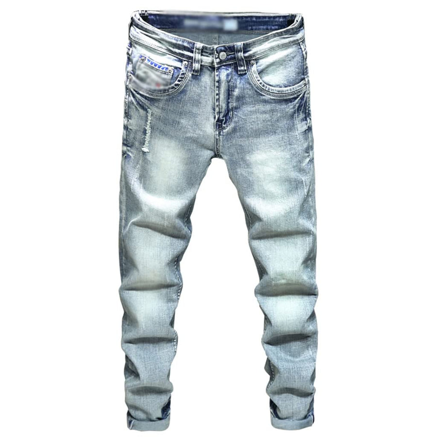 Slim Fit Ripped Stretch Jeans