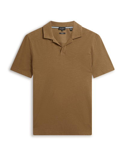 Linen Blend Johnny Collar Polo