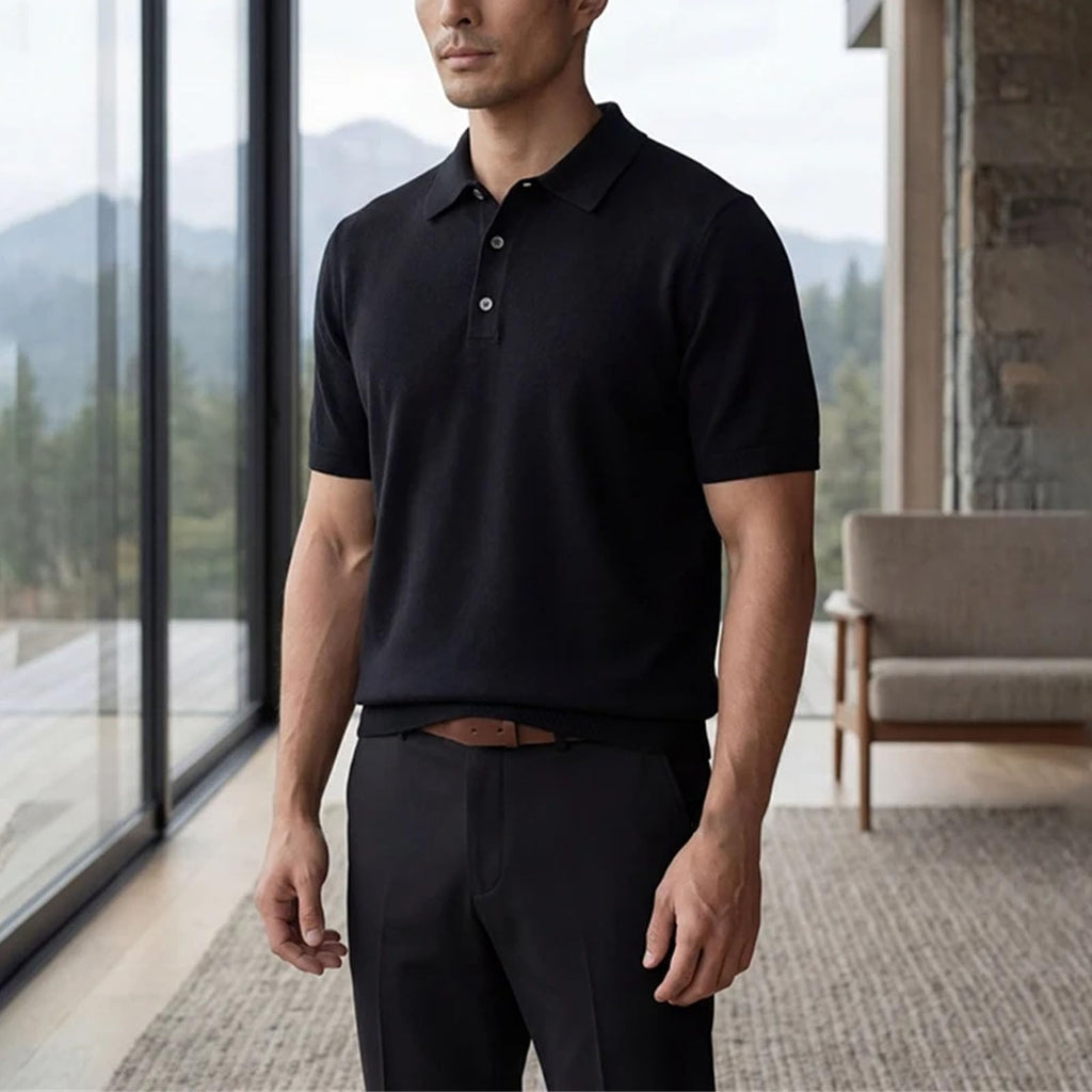 Pure Cashmere Short-Sleeve Polo