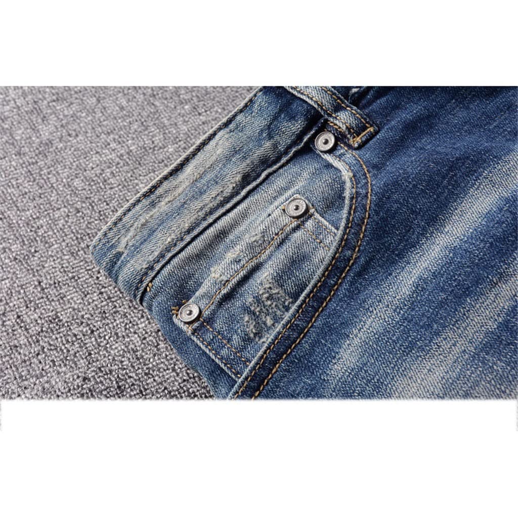Slim Fit Multi-Pocket Ripped Jeans