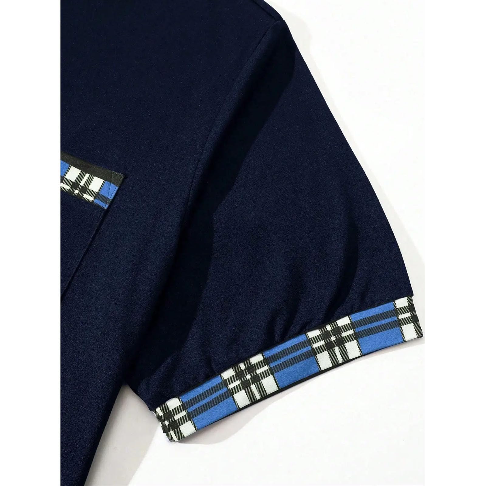 Navy Knit Short-Sleeve Polo Shirt