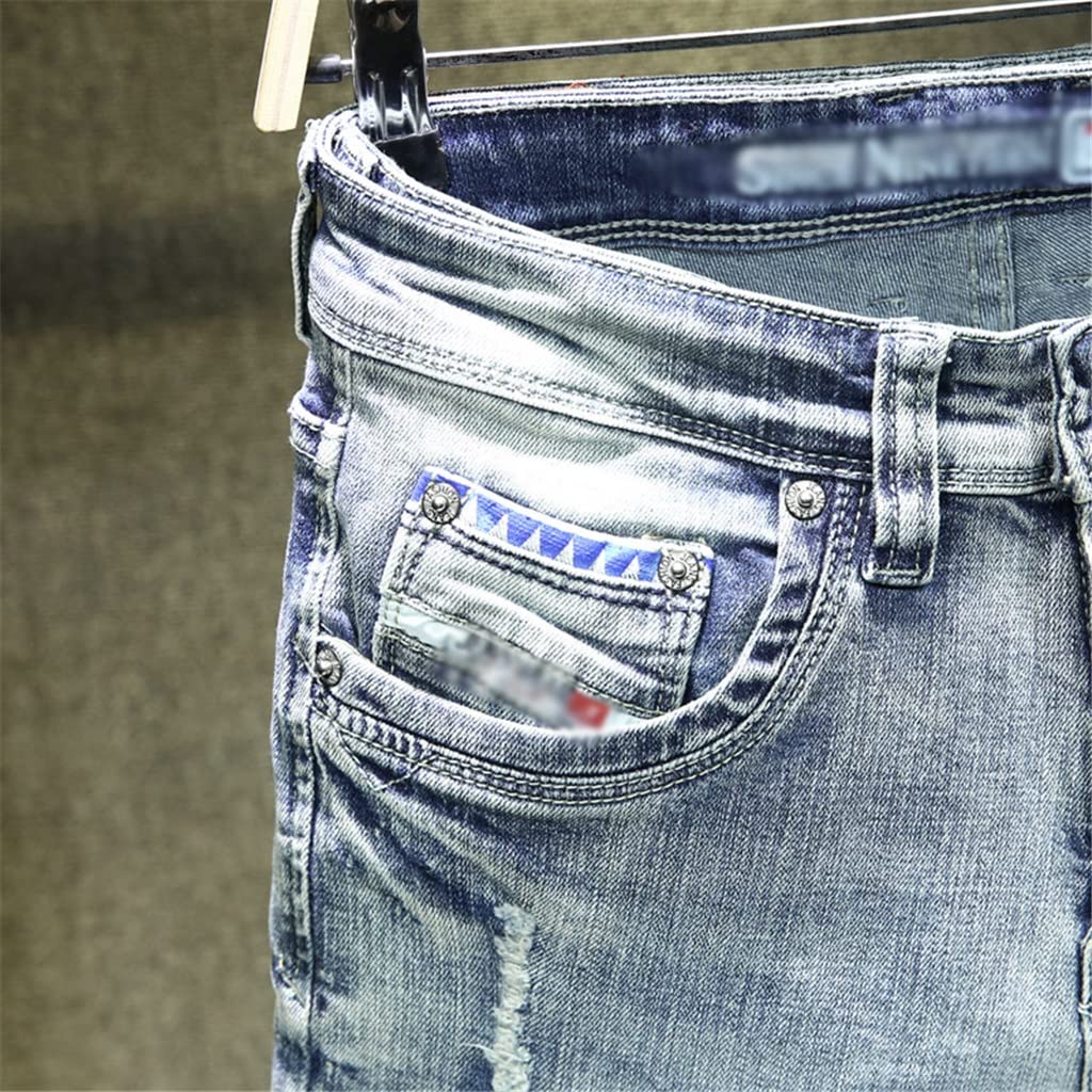 Slim Fit Ripped Stretch Jeans