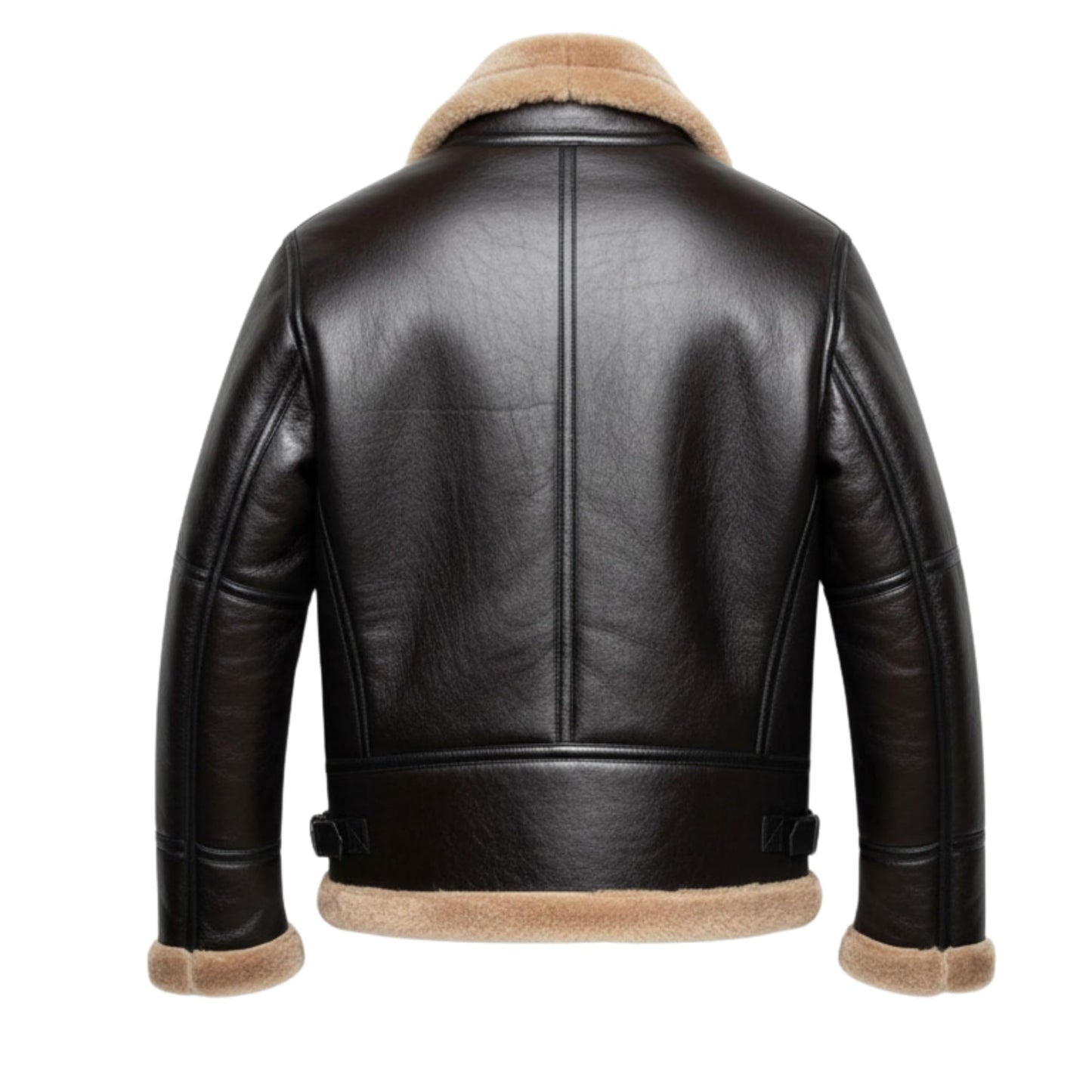 Leather Bomber Jacket with Shearling Lining