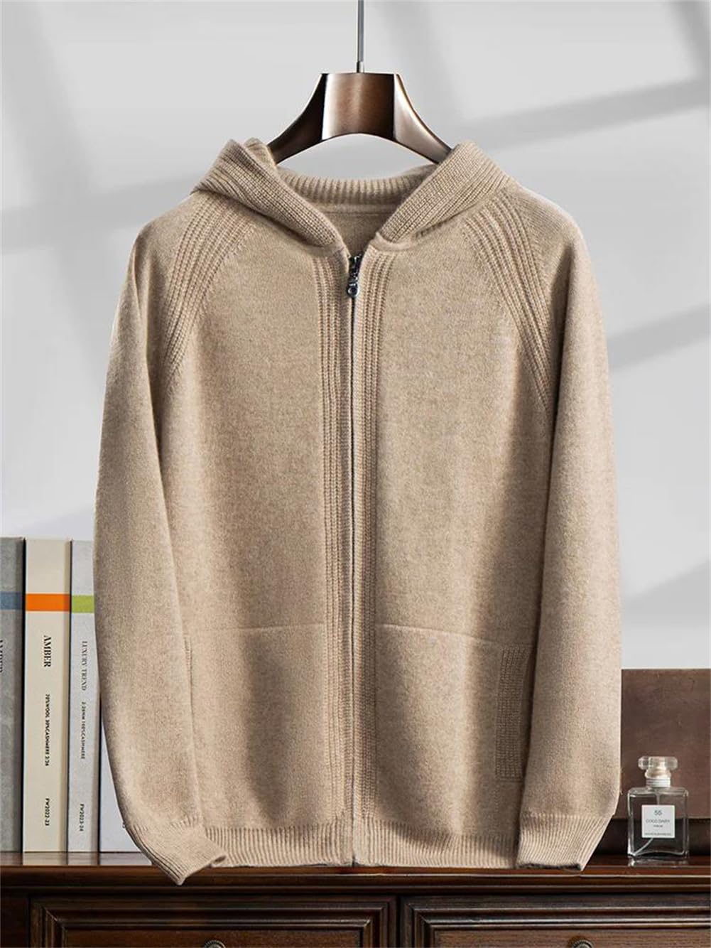 Cashmere Zip Hoodie Cardigan