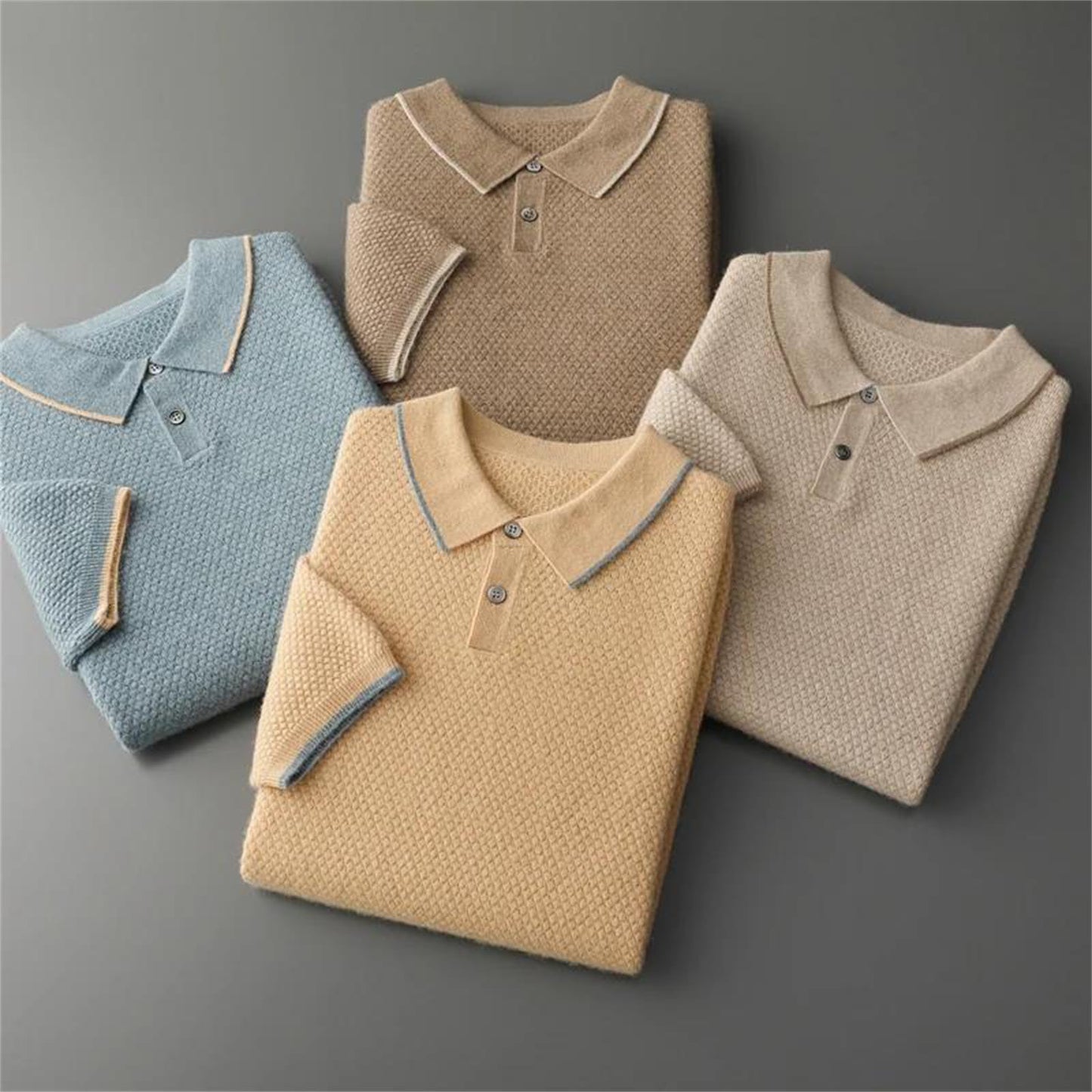 Cashmere Knit Polo Sweater