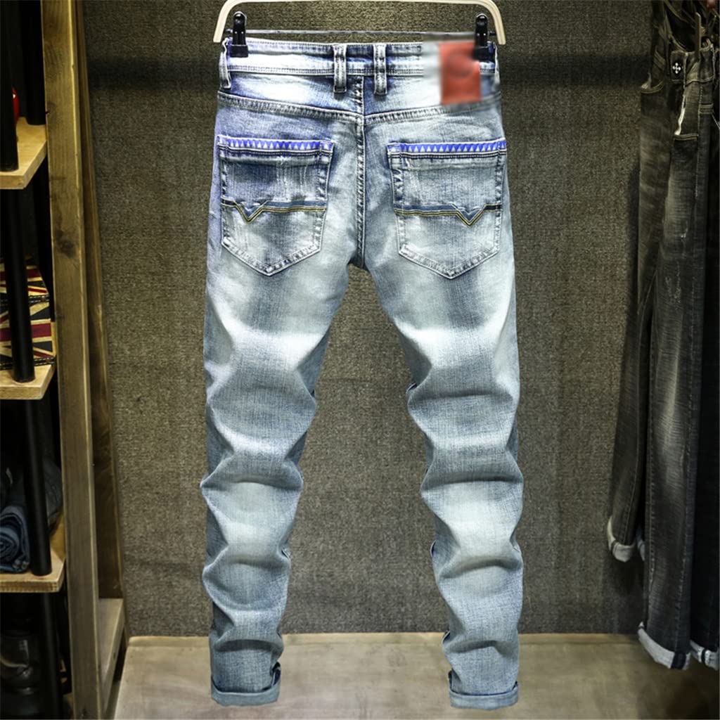 Slim Fit Ripped Stretch Jeans