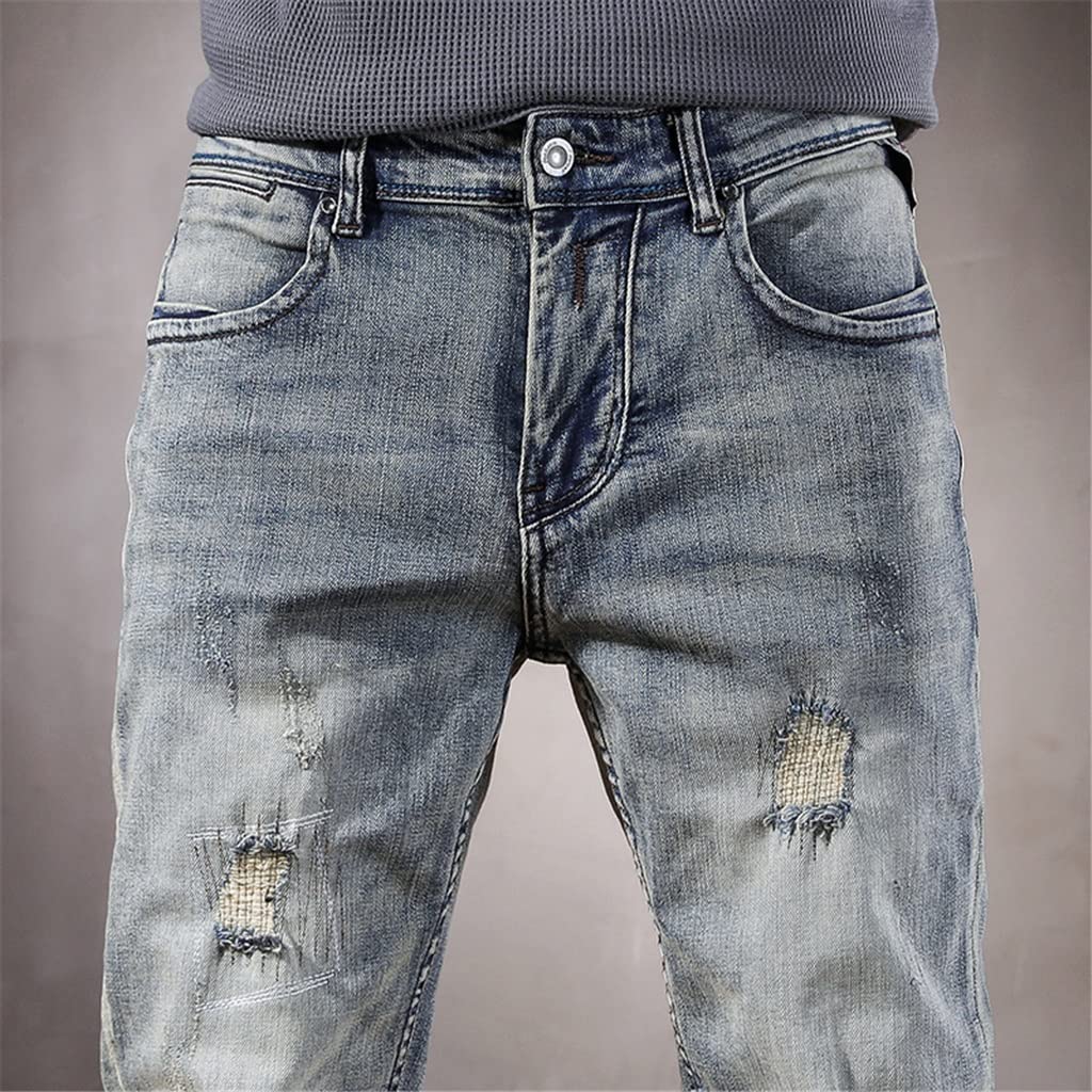 Slim Straight Distressed Jeans