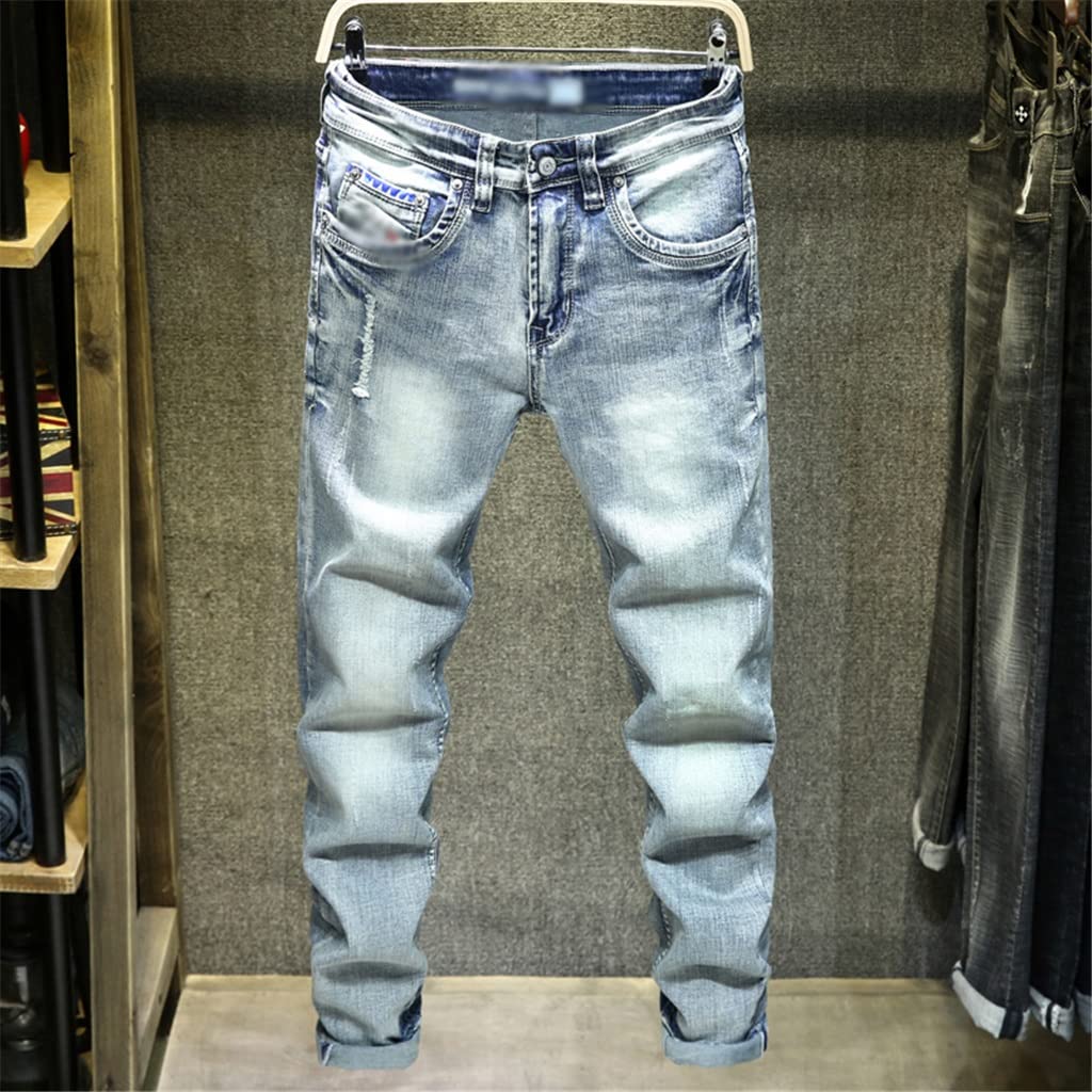 Slim Fit Ripped Stretch Jeans