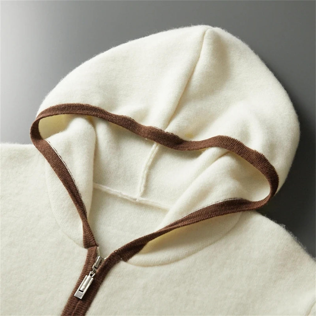 Cashmere Zip Hoodie Cardigan