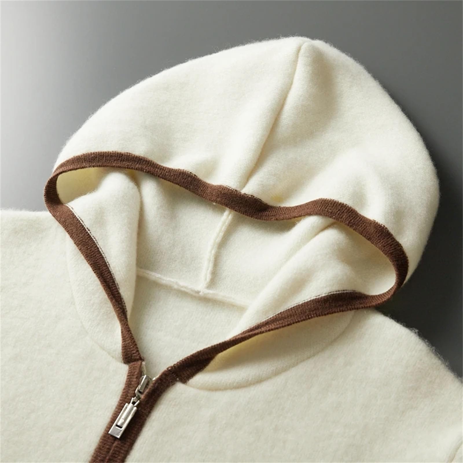Cashmere Zip Hoodie Cardigan