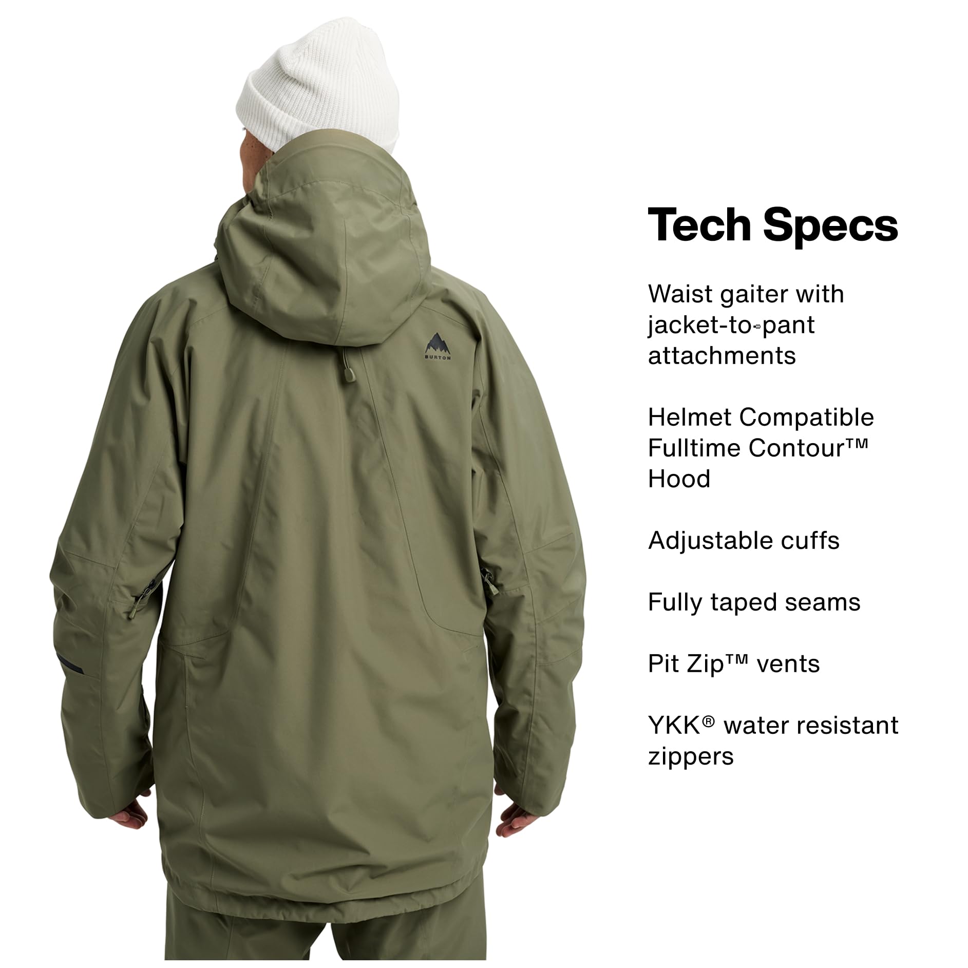 Burton Men’s Reserve 2-Layer 3-in-1 Jacket – Waterproof Winter Snowboard Jacket with Removable Insulated Liner & Hood
