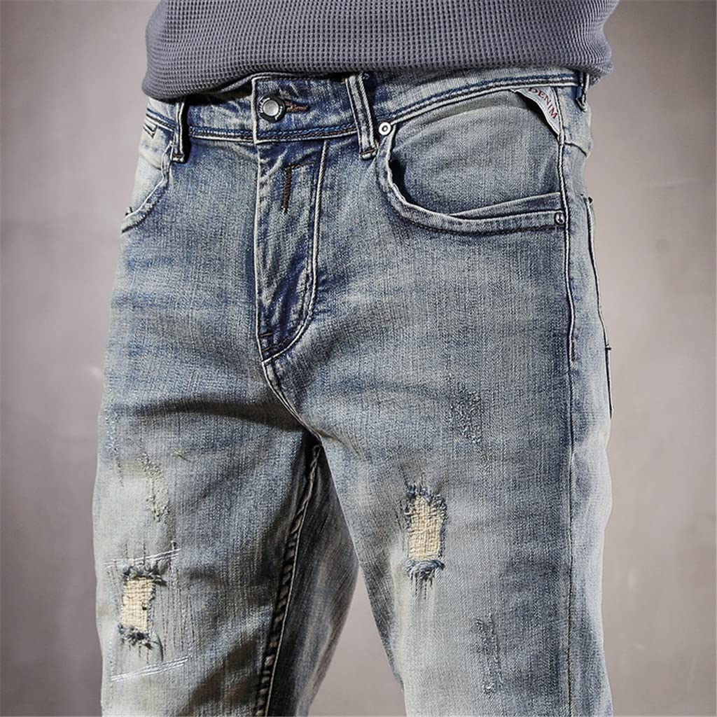 Slim Straight Distressed Jeans