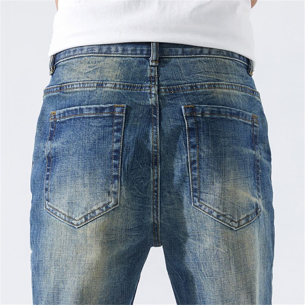 Slim Fit Distressed Ripped Jeans