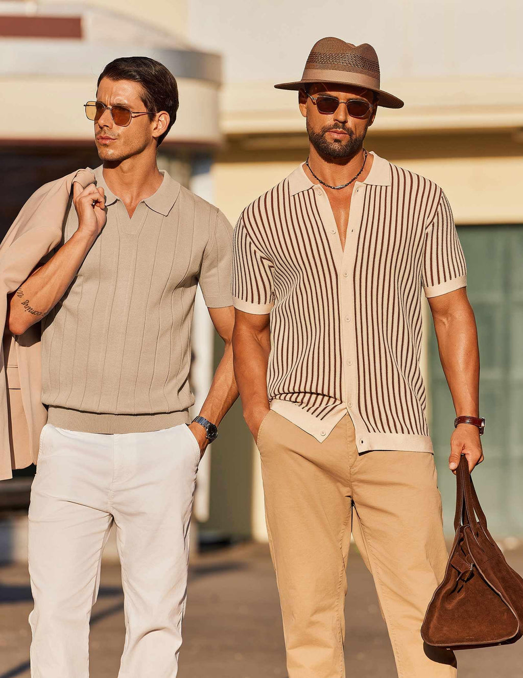 Knit Short-Sleeve Button-Down Shirt