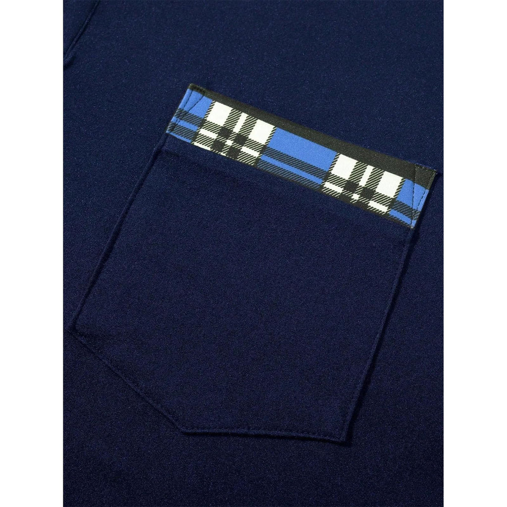 Navy Knit Short-Sleeve Polo Shirt