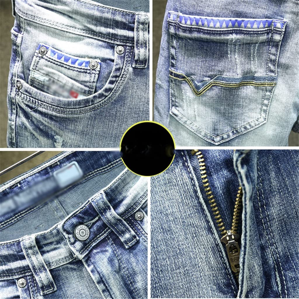 Slim Fit Ripped Stretch Jeans