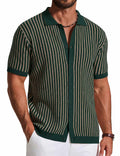 Knit Short-Sleeve Button-Down Shirt