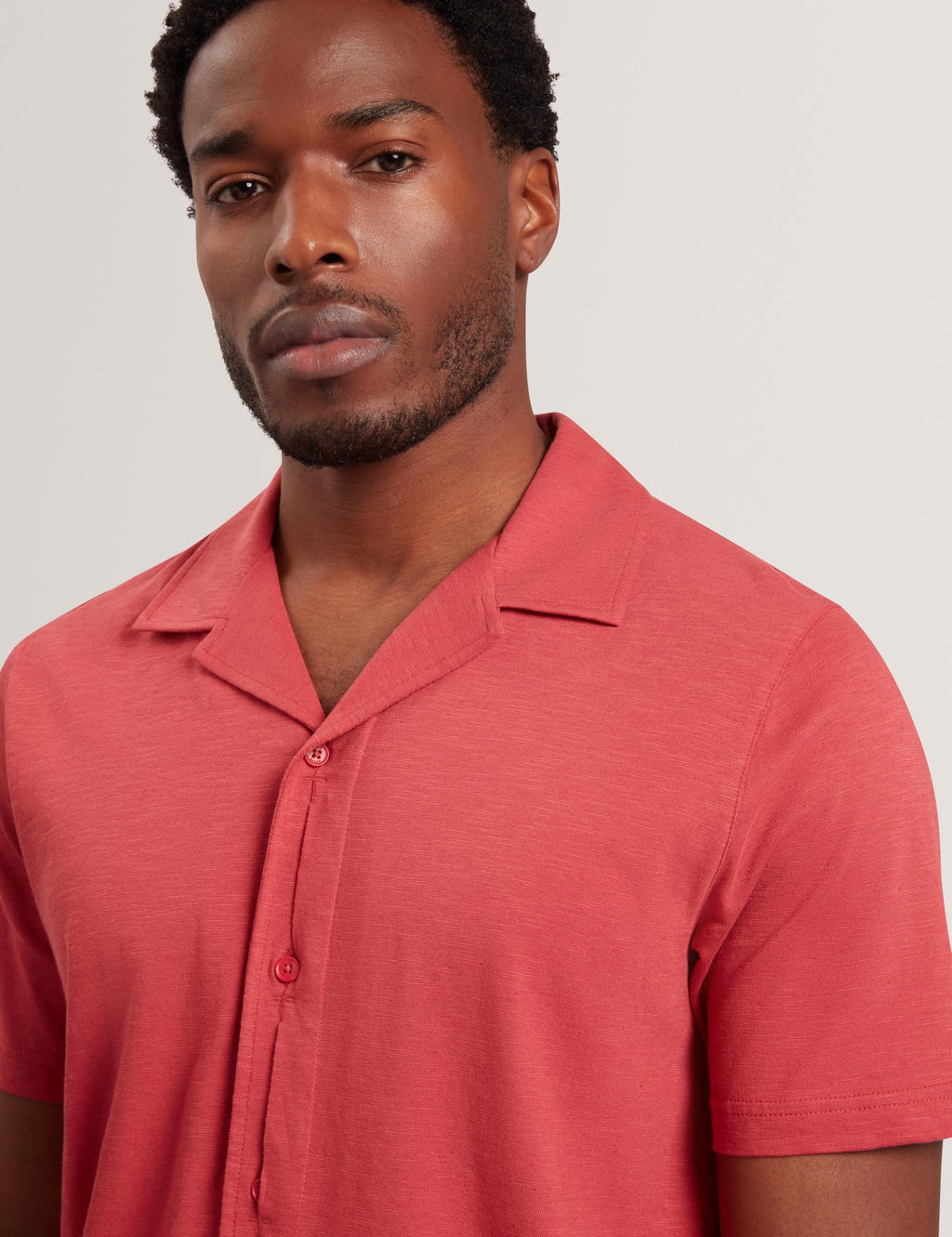Linen Blend Johnny Collar Polo